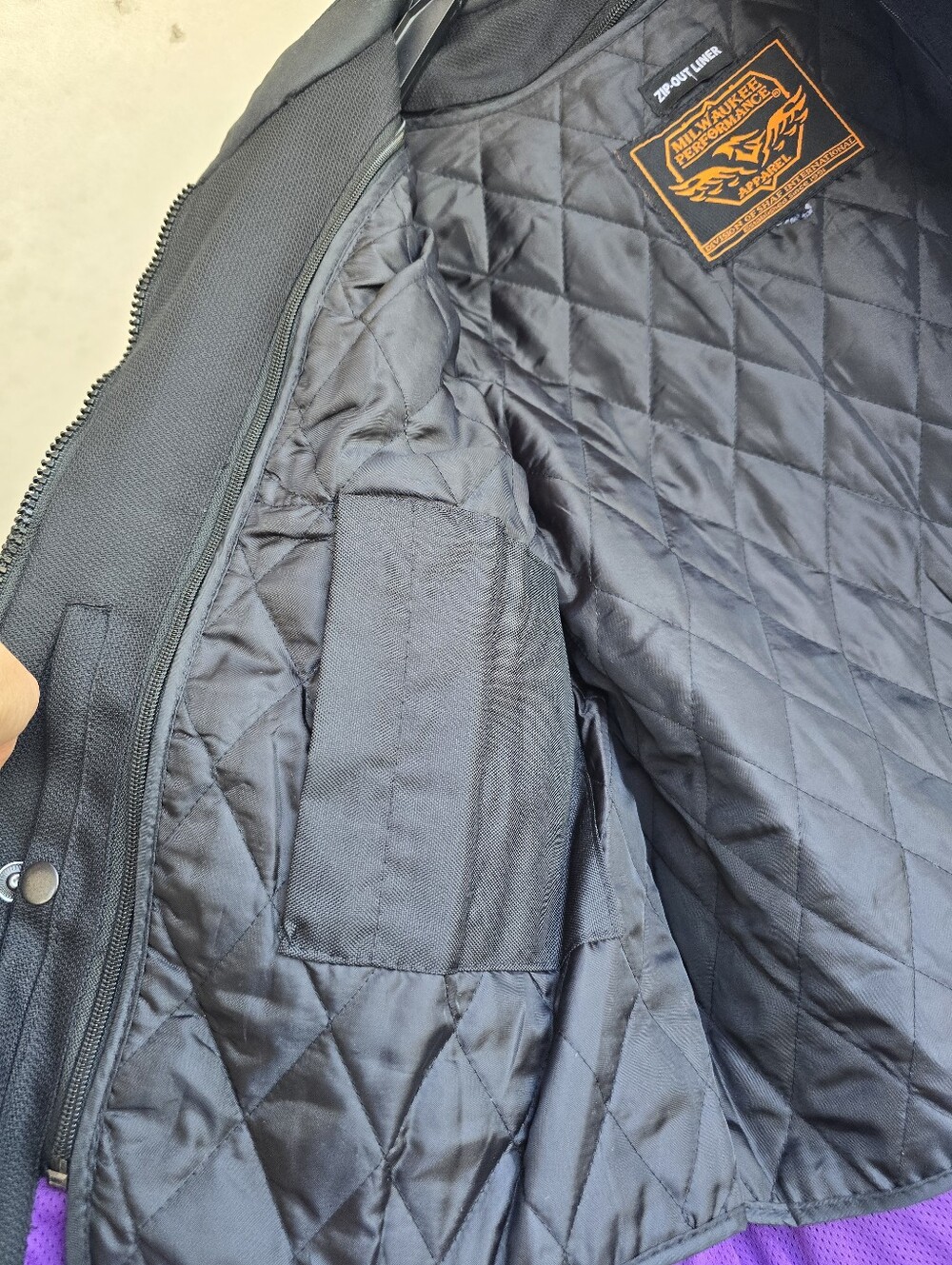 Milwaukee Performance Motorcycle Jacket Black/Purple Detailing Sz XXL - Picture 7 of 10
